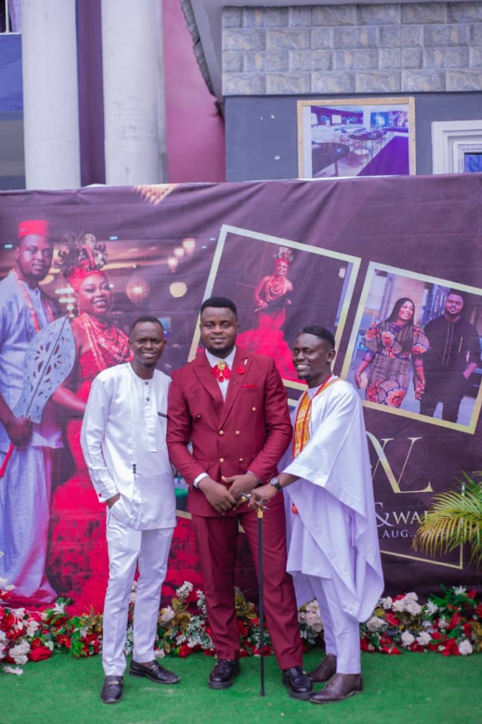 With friends at a wedding